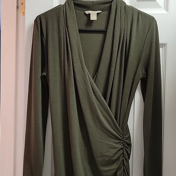 Banana Republic | Dresses | Banana Republic Olive Green Long Sleeve Fauxwrap Ruched Dress | Poshmark Banana Republic | Dresses | Banana Republic Olive Green Long Sleeve Fauxwrap Ruched Dress | Poshmark